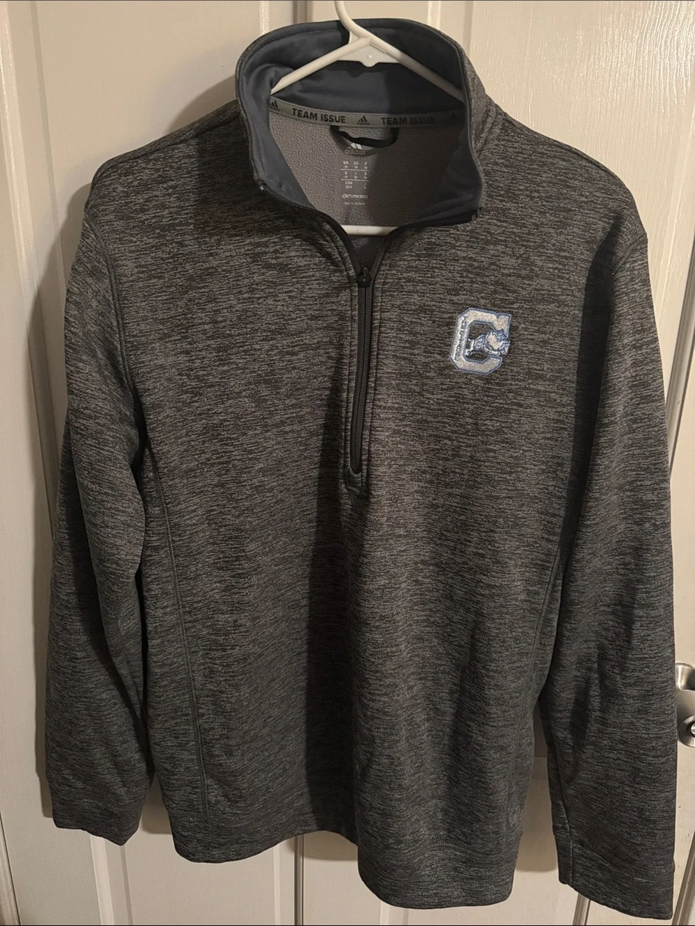 Adidas TheCitadel Men's Heather Gray Quarter-Zip Sweater